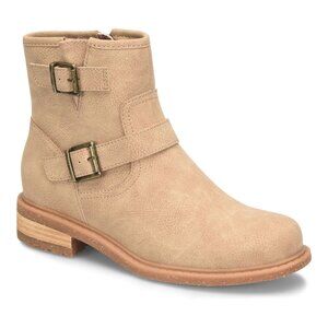 B.O.C. Women's Tan Ankle Boots With Double Buckle Straps And Textured Sole New i
